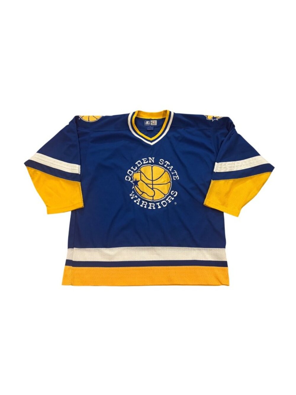 Vintage 90s Starter Golden State Warriors NBA Basketball Hockey Jersey Men's L